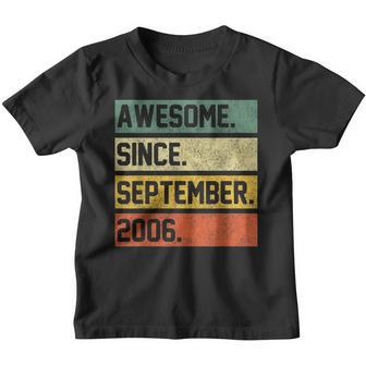 16 Years Old Gift Awesome Since September 2006 16Th Birthday V9 Youth T-shirt - Thegiftio UK