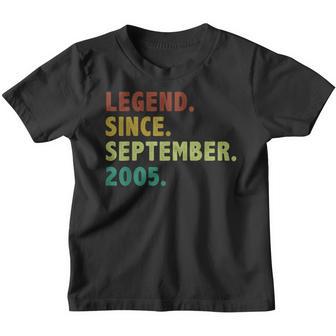 17 Year Old Gifts Legend Since September 2005 17Th Birthday Youth T-shirt - Thegiftio UK