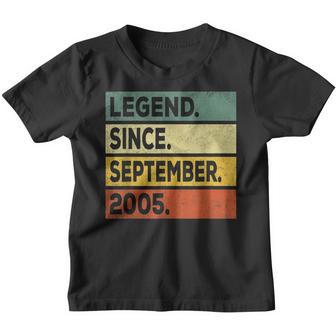 17 Years Old Gift Legend Since September 2005 17Th Birthday Youth T-shirt - Thegiftio UK