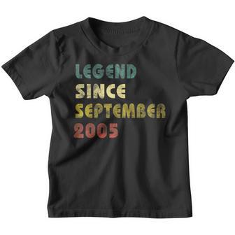 17 Years Old Gifts Legend Since September 2005 17Th Birthday V7 Youth T-shirt - Thegiftio UK