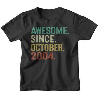18 Year Old Gifts Awesome Since October 2004 18Th Birthday Youth T-shirt - Thegiftio UK