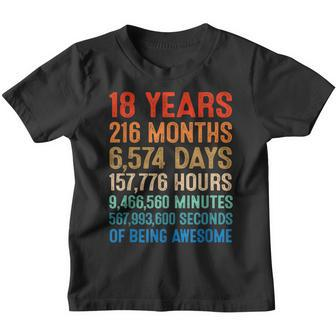 18 Years Of Being Awesome 18Th Birthday Boys Girls Nager Youth T-shirt - Thegiftio UK