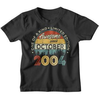 18 Years Old Gifts Awesome Since October 2004 18Th Birthday Youth T-shirt - Thegiftio UK