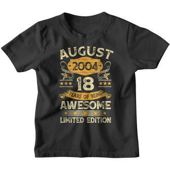 18 Years Old Gifts Vintage August 2004 18Th Birthday Gifts Youth T-shirt - Thegiftio UK