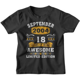 18 Years Old Legend Since September 2004 18Th Birthday Gifts Youth T-shirt - Thegiftio UK