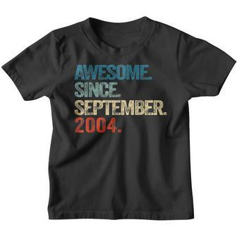 18Th Birthday Gift 18 Year Old Awesome Since September 2004 Youth T-shirt - Thegiftio UK