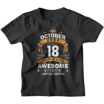 18Th Birthday Gifts Made In October 2004 Men 18 Year Old Youth T-shirt - Thegiftio UK