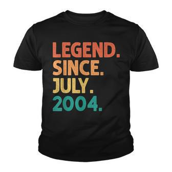 18Th Birthday Legend Since July 2004 18 Years Old Vintage Youth T-shirt - Seseable