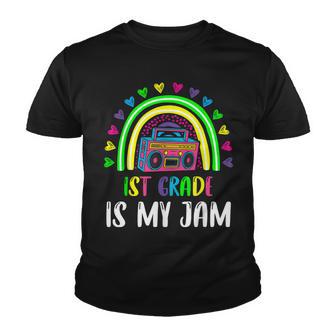 1St Grade Is My Jam Rainbow Boombox Teacher Student Youth T-shirt - Thegiftio UK