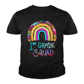 1St Grade Squad Design Rainbows Teachers Back To School Youth T-shirt - Thegiftio UK