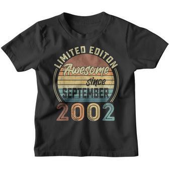 20 Years Old Gift Awesome Since September 2002 20Th Birthday V3 Youth T-shirt - Thegiftio UK