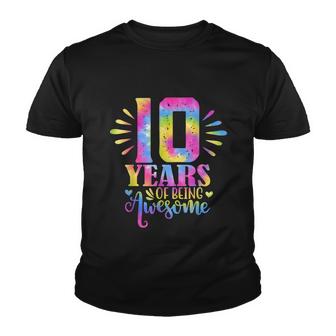 10 Years Of Being Awesome 10Th Birthday Girl Graphic Design Printed Casual Daily Basic Youth T-shirt