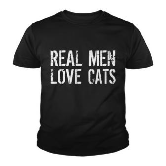 Real Men Love Cats Graphic Design Printed Casual Daily Basic Youth T-shirt