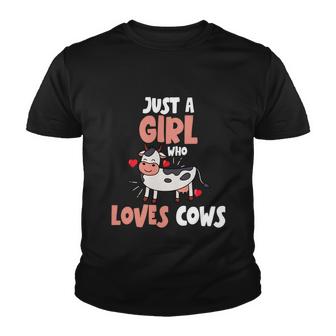 Just A Girl Who Loves Cows Gift Graphic Design Printed Casual Daily Basic Youth T-shirt