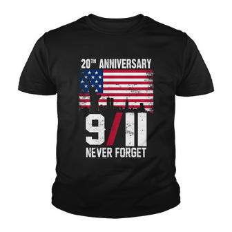 20Th Anniversary Never Forget 911 September 11Th Tshirt Youth T-shirt - Monsterry