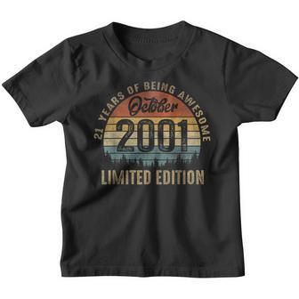 21 Year Old Vintage October 2001 Limited Edition 21St Bday V2 Youth T-shirt - Thegiftio UK