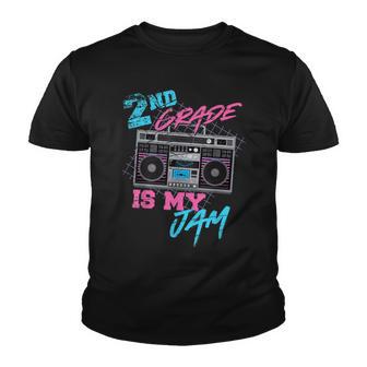 2Nd Grade Is My Jam Vintage 80S Boombox Teacher Student Youth T-shirt - Thegiftio UK