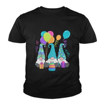 3 Birthday Gnomes Birthday Cake Presents Confetti Youth T-shirt - Monsterry