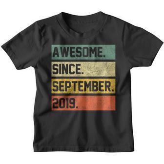 3 Years Old Gift Awesome Since September 2019 3Rd Birthday V4 Youth T-shirt - Thegiftio UK