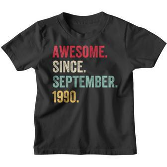 32Th Birthday Gift 33 Year Old Awesome Since September 1990 V22 Youth T-shirt - Thegiftio UK