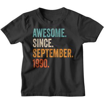 32Th Birthday Gift 33 Year Old Awesome Since September 1990 V3 Youth T-shirt - Thegiftio UK