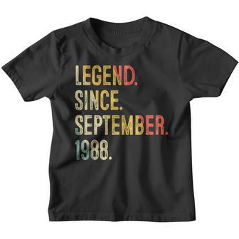 34 Years Old Gifts 34Th Birthday Legend Since September 1988 Youth T-shirt - Thegiftio UK