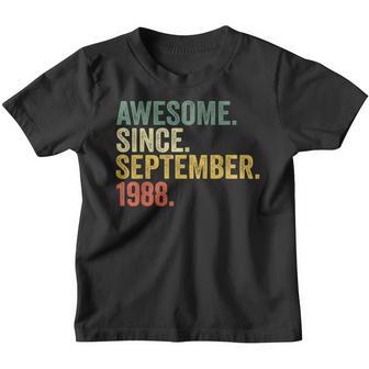 34Th Birthday Gift 34 Year Old Awesome Since September 1988 V5 Youth T-shirt - Thegiftio UK