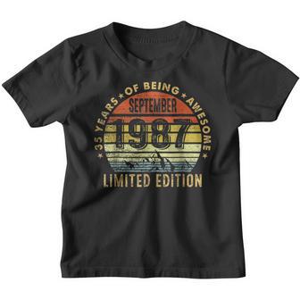 35Th Birthday Gift 35 Year Old Awesome Since September 1987 V6 Youth T-shirt - Thegiftio UK