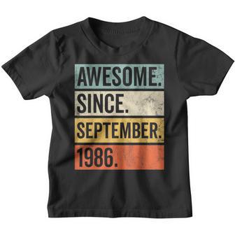36Th Birthday Gift 36 Year Old Awesome Since September 1986 V4 Youth T-shirt - Thegiftio UK