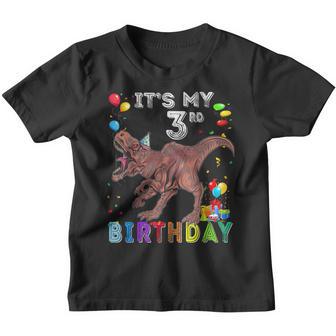 3Rd Birthday Gifts Kids Boys Dino T Rex Dinosaur 3 Year Old Youth T-shirt - Thegiftio UK