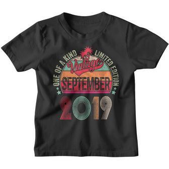 3Rd Birthday Gifts Vintage September 2019 3 Years Old Youth T-shirt - Thegiftio UK