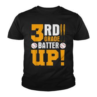 3Rd Grade Back To School 3Rd Grade Batter Up Baseball Youth T-shirt - Thegiftio UK