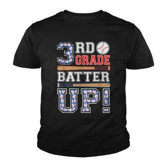 3Rd Grade Batter Up Baseball-Third Grade Back To School Youth T-shirt - Thegiftio UK