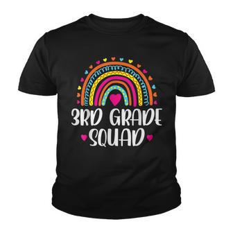 3Rd Grade Squad Teacher Funny Rainbow Lover Back To School Youth T-shirt - Thegiftio UK