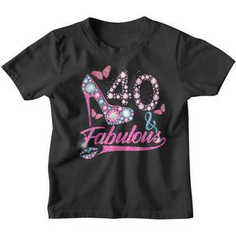 40 Year Old Gifts 40 & Fabulous 40Th Birthday For Women Girl Youth T-shirt - Thegiftio UK