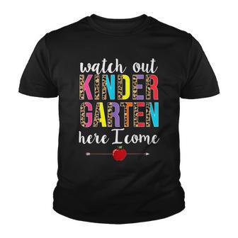 4M1n Watch Out Kindergarten Here I Come Back To School Youth T-shirt - Thegiftio UK