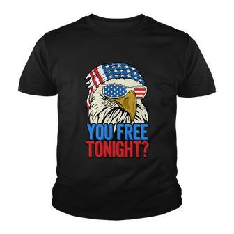 4Th Of July American Flag Bald Eagle Mullet You Free Tonight Gift Youth T-shirt - Monsterry DE
