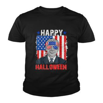4Th Of July Design Happy Halloween Funny Joe Biden Us Flag Youth T-shirt - Thegiftio UK