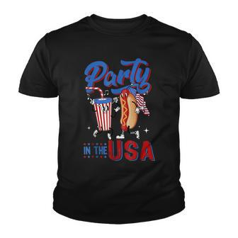 4Th Of July Food Party In The Usa Funny Hot Dog Lover Youth T-shirt - Seseable