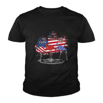 4Th Of July Funny American Flag Flamingo Party Youth T-shirt - Monsterry