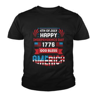 4Th Of July Happy Patriotic Day 1776 God Bless America Gift Youth T-shirt - Monsterry CA