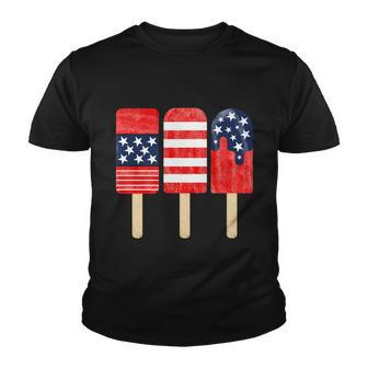 4Th Of July Popsicle Red White Blue American Flag Patriotic Youth T-shirt - Monsterry UK