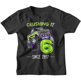 5 Crushing It Since 2017 Monster Truck 5Th Birthday Boys Youth T-shirt - Thegiftio UK
