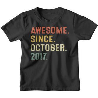 5 Years Old Gift Awesome Since October 2017 5Th Birthday Boy V3 Youth T-shirt - Thegiftio UK