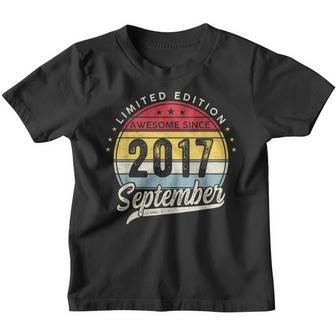 5 Years Old Gift Awesome Since September 2017 5Th Birthday V5 Youth T-shirt - Thegiftio UK