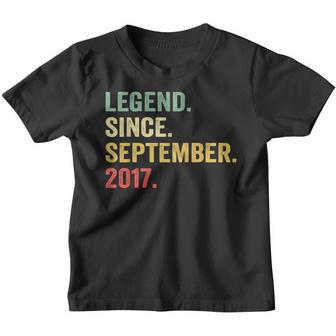 5 Years Old Gift Legend Since September 2017 5Th Birthday Youth T-shirt - Thegiftio UK