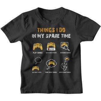 6 Things I Do In My Spare Time Play Funny Video Games Gaming Youth T-shirt - Thegiftio UK