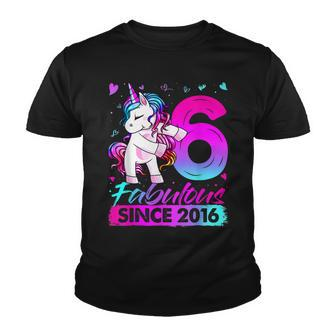 6 Years Old Unicorn Flossing 6Th Birthday Girl Unicorn Party V3 Youth T-shirt - Thegiftio UK