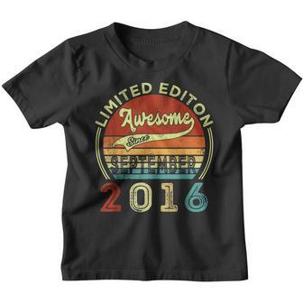6Th Birthday Gift Awesome Since September 2016 6 Years Old Youth T-shirt - Thegiftio UK