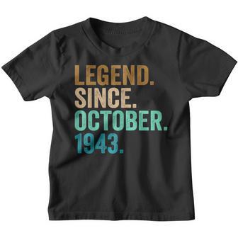 79 Years Old Gifts Legend Since October 1943 79Th Birthday Youth T-shirt - Thegiftio UK